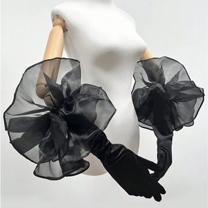 Elegant Black Sheer Gloves